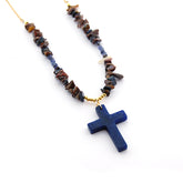 NOVIS - collar piedras cruz 32X43mm